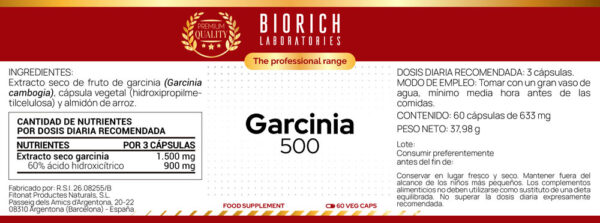 GARCINIA 500 60 CAPS - Imagen 2