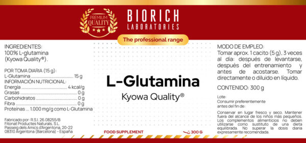 L GLUTAMINA 300 GR - Imagen 2