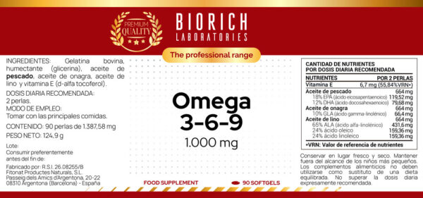 OMEGA 3-6-9 1000 MG 90 PERLAS - Imagen 2