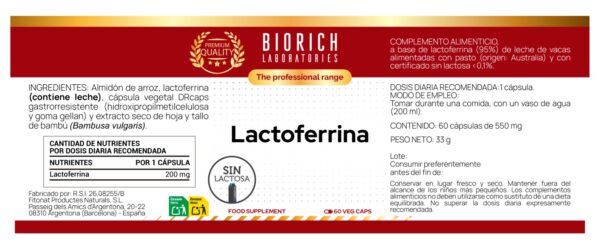 LACTOFERRINA 200 MG 60 CAP